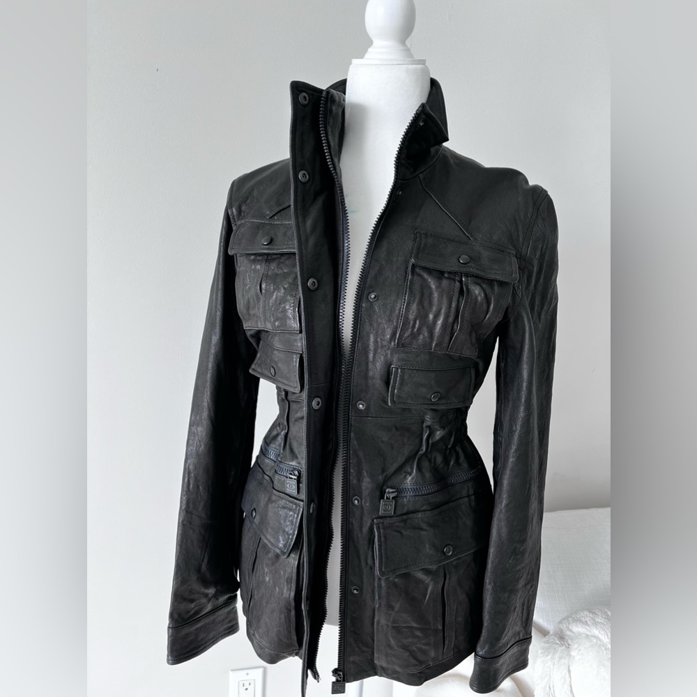 Chanel black leather jacket